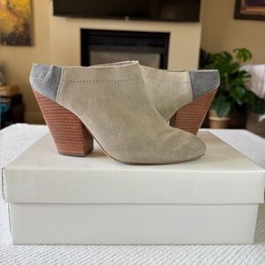 Anthropologie Miss Albright Gray Suede Leather Women's Booties Shooties EUC